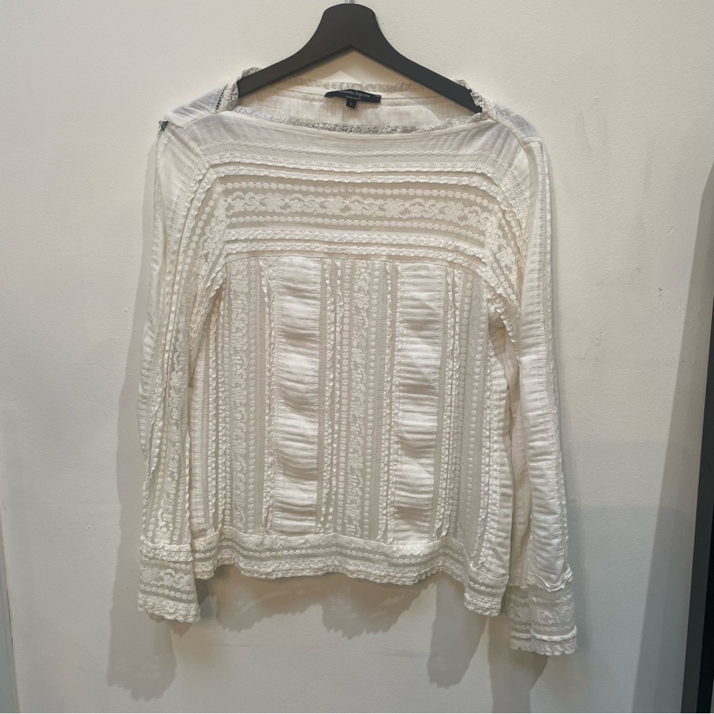 Nanette Lepore White Lace Top made in nyc